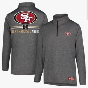 Men's San Francisco 49ers Charcoal Tribute Quarter-Zip Lightweight Pullover